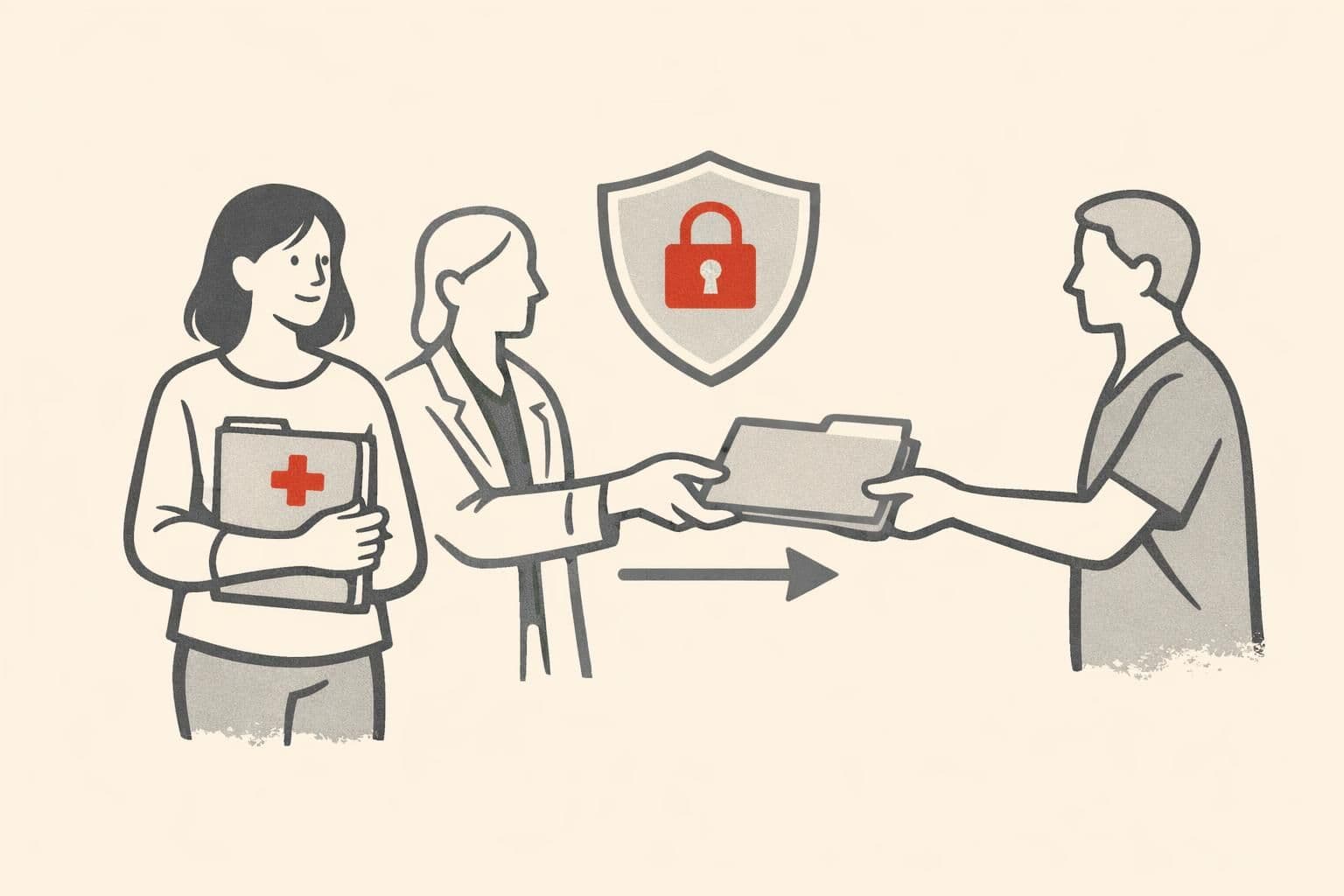 A patient-directed medical records handoff